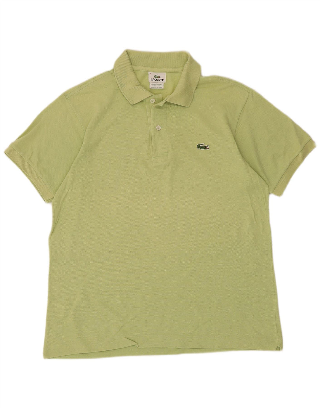 Tricou polo Lacoste pentru bărbați, mărimea 4, bumbac verde mediu