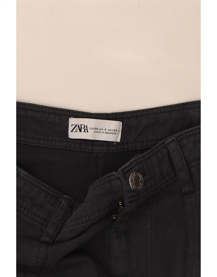 ZARA Womens Straight Cargo Trousers EU 38 Small W28 L32 Black Vintage Zara and Second-Hand Zara from Messina Hembry 