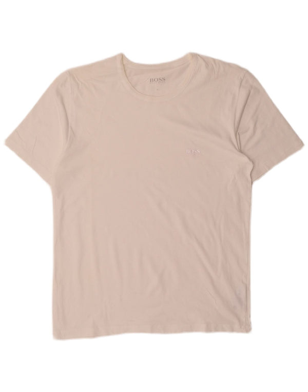 Tricou cu mânecă scurtă pentru bărbați Hugo Boss Top mare din bumbac alb