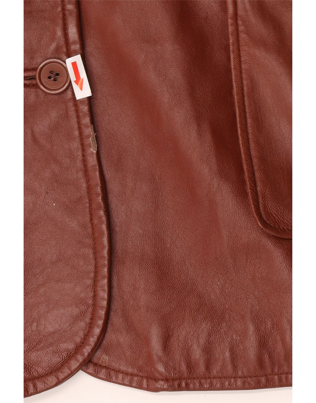 Jachetă Blazer din piele cu 3 nasturi Classics pentru femei UK 26 5XL Piele maro