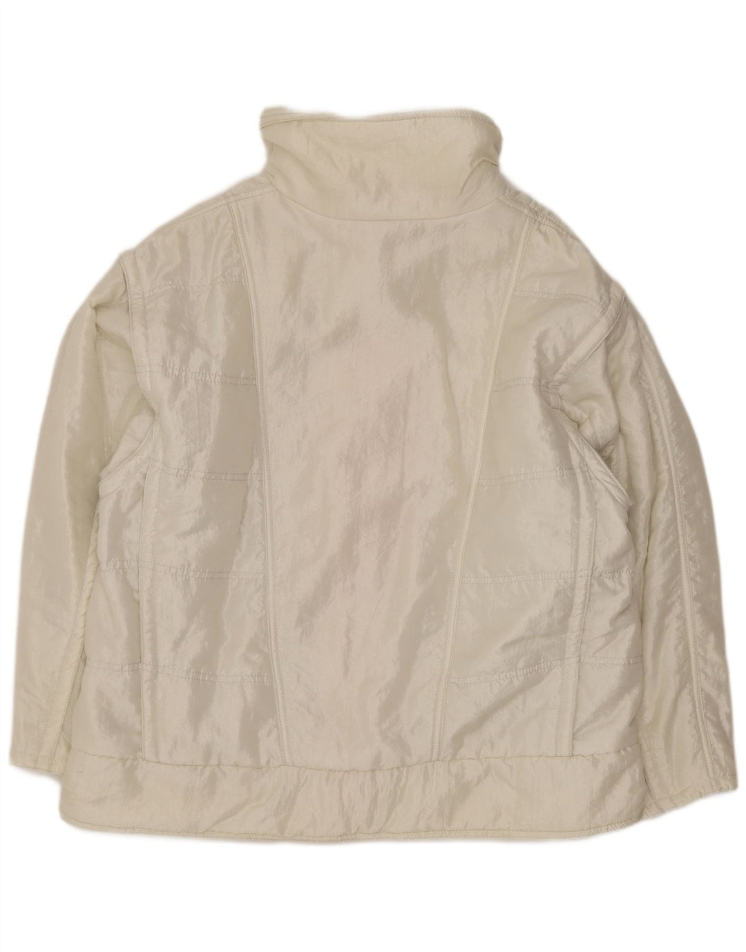 Jachetă căptușită pentru femei Ellesse, cu ajustare largi, IT 48 XL, alb, retro din nailon