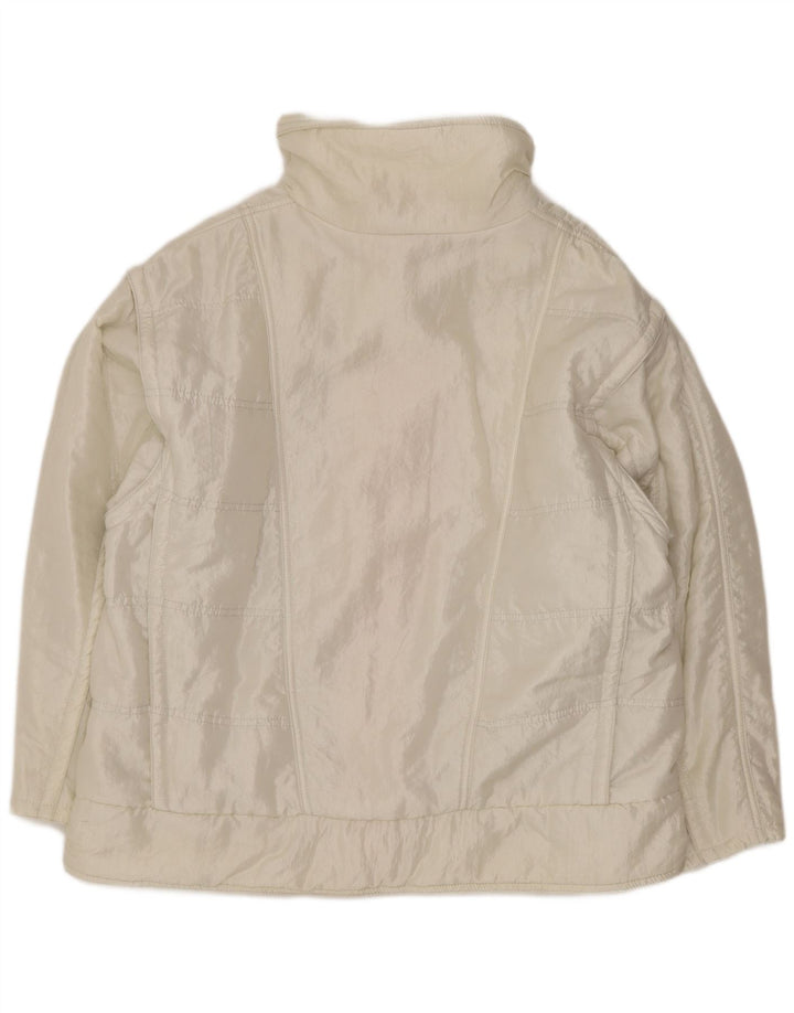 Jachetă căptușită pentru femei Ellesse, cu ajustare largi, IT 48 XL, alb, retro din nailon