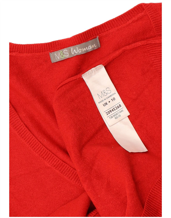 Marks & Spencer Pulover supradimensionat pentru femei cu decolteu în V UK 10 Small Red