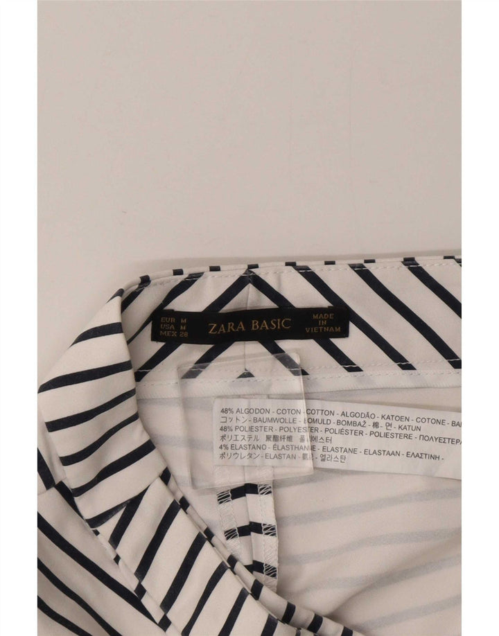 Pantaloni scurți casual pentru femei Zara Medium W28 Bumbac cu dungi albe