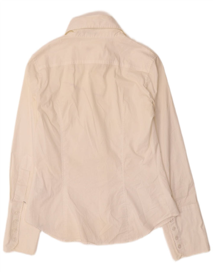 Cămașă formală pentru femei Benetton UK 12 Bumbac alb mediu