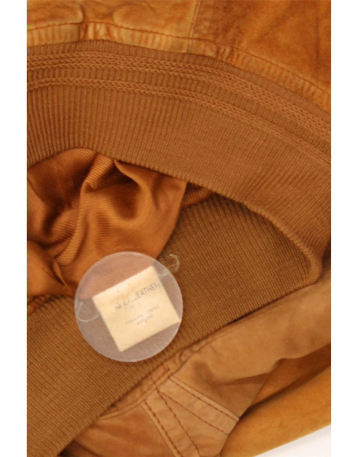 Bomber vintage pentru femei de piele intoarsa UK 18 XL maro