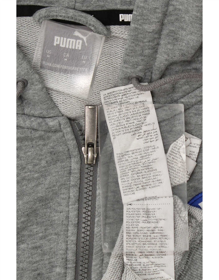 Pulover Puma Graphic Zip pentru bărbați, bumbac, gri mediu
