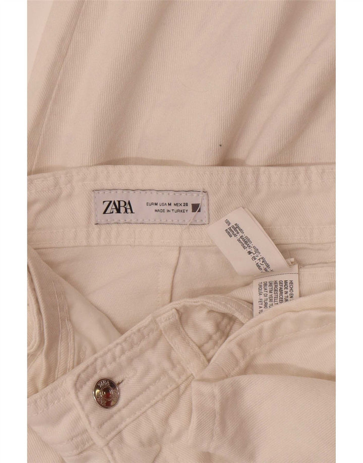 Fusta Midi Denim Zara Femei Mediu W28 Bumbac Alb
