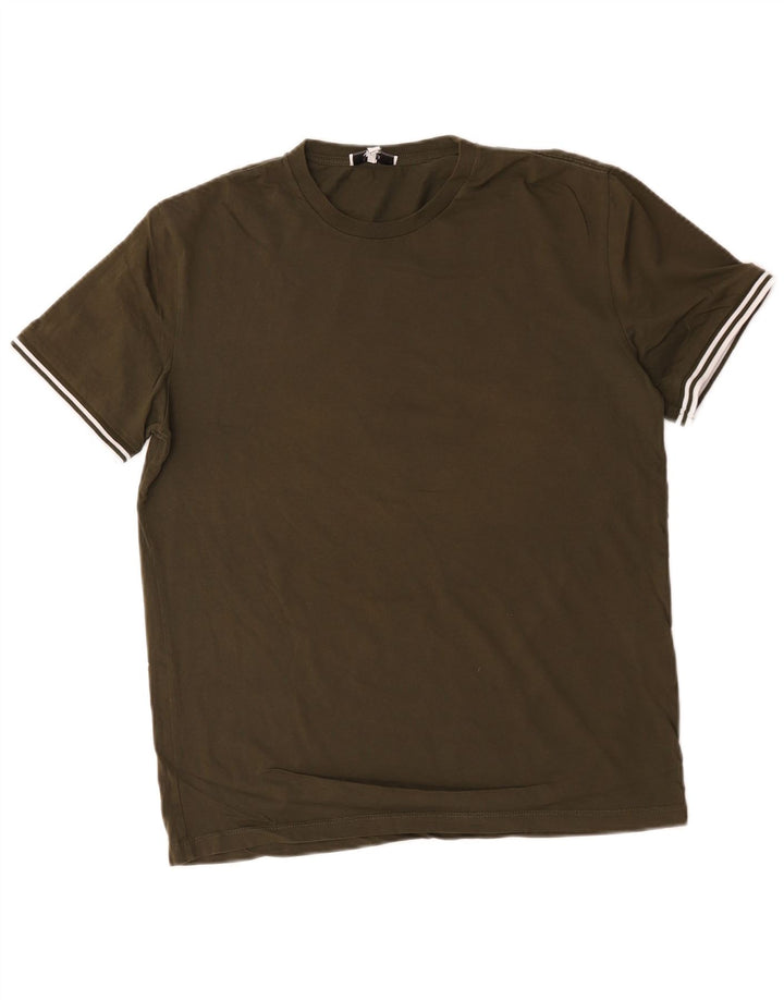 Tricou pentru bărbați Reiss Top Mediu Kaki Bumbac