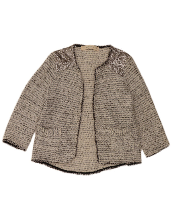 Pulover cardigan pentru femei Zara UK 14 mare bumbac gri