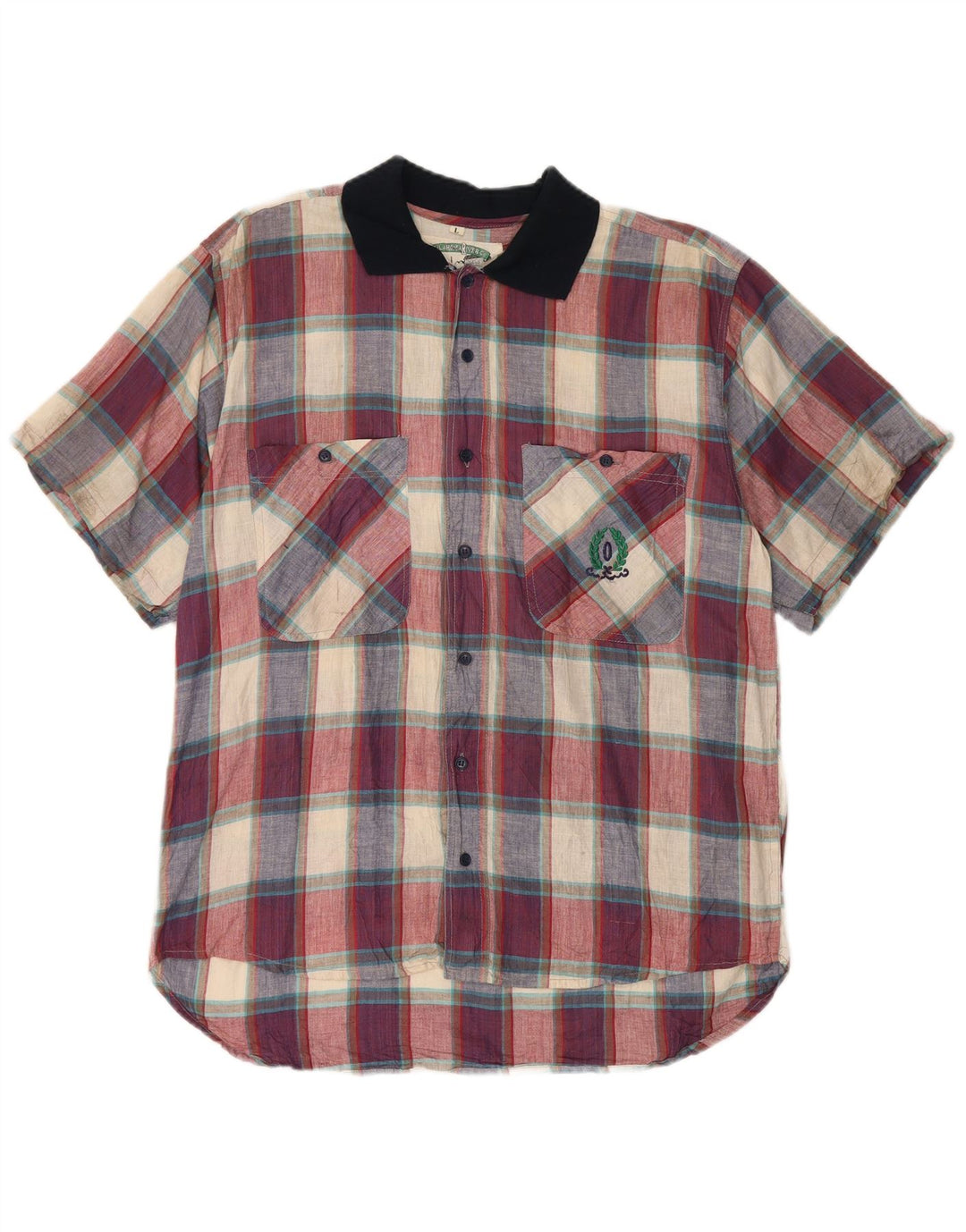 Cămașă Vintage pentru bărbați cu mânecă scurtă, mare, multicoloră, din bumbac