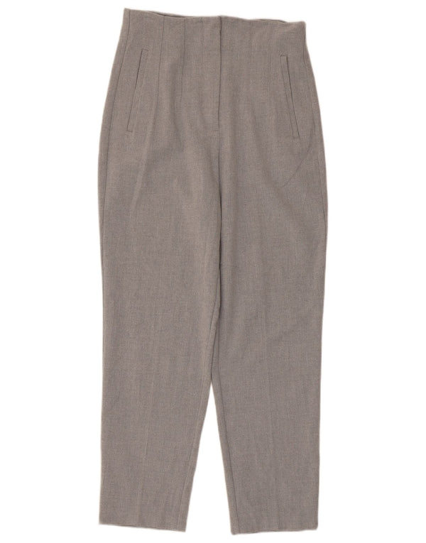 Pantaloni casual conici pentru femei cu talie înaltă Zara Mici L26 L26 Poliester gri