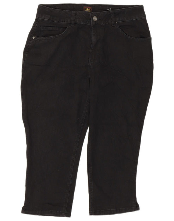 Pantaloni Capri pentru femei Lee US 14 XL W36 L21 bumbac negru