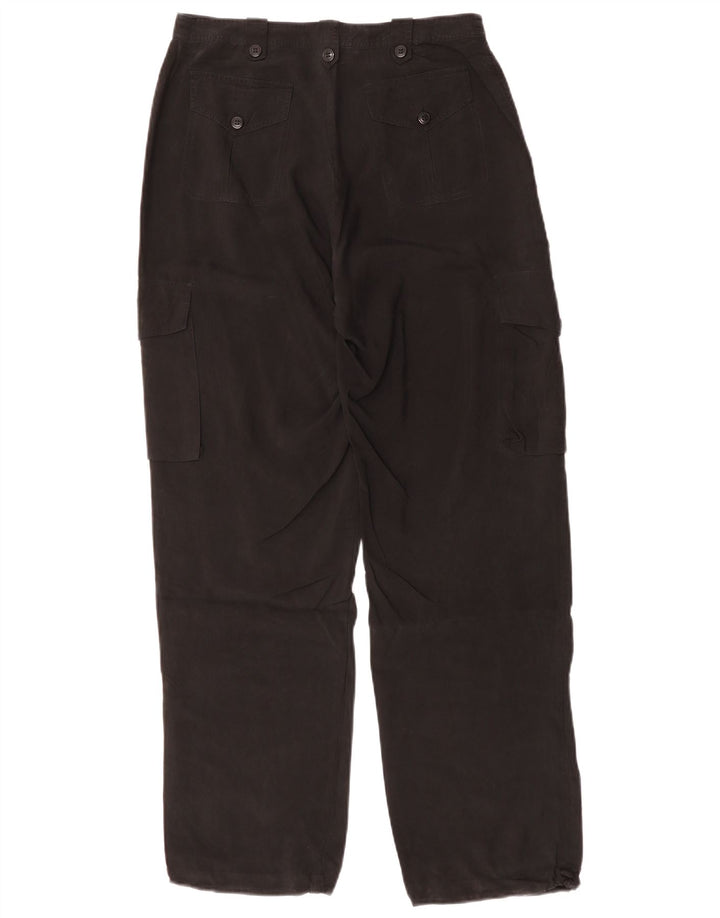 Pantaloni cargo drepti pentru femei Warehouse UK 12 Medium W28 L31 Black Silk