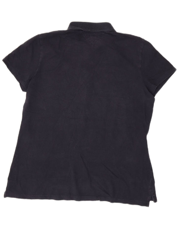 Tricou polo Tommy Hilfiger pentru femei, cu ajustare clasică, UK 18 XL, bumbac bleumarin
