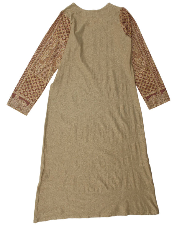 Rochie maxi vintage pentru femei UK 14 Large Gold Paisley