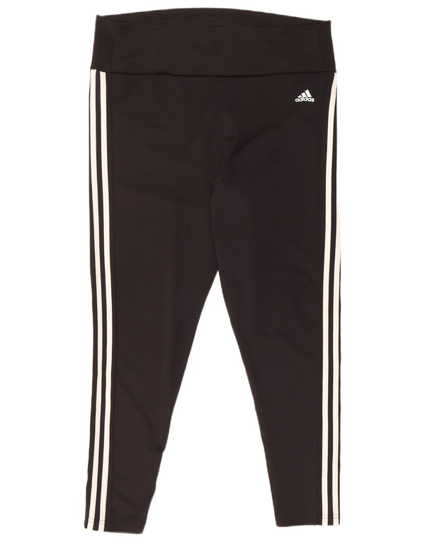 Leggings crop pentru femei Adidas UK 20/22 XL poliester negru