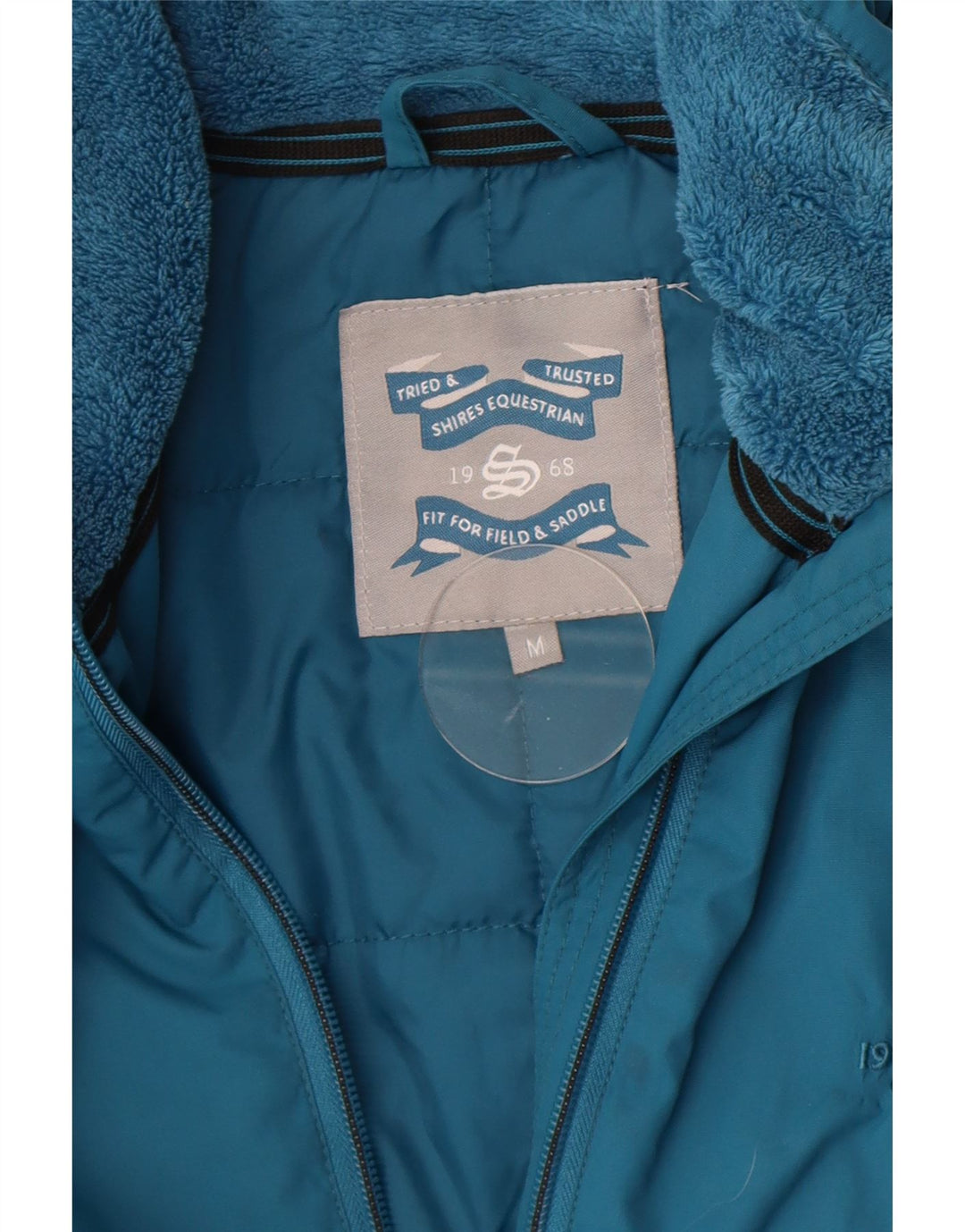 Jachetă vintage pentru femei, UK 14, nailon albastru mediu