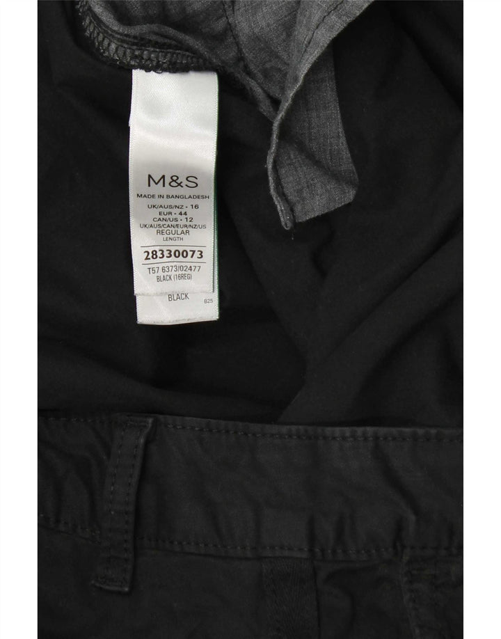 Pantaloni obișnuiți pentru femei Marks & Spencer UK 16 W38 L29 Bumbac negru