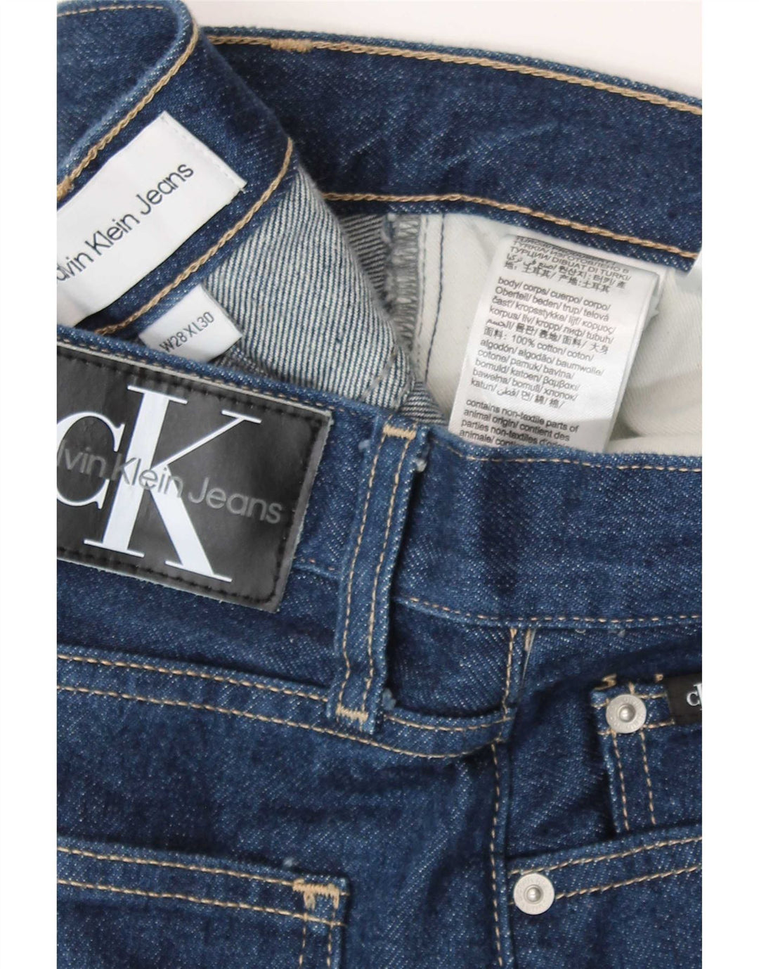 Blugi drepti pentru femei Calvin Klein W28 L30 Bumbac albastru