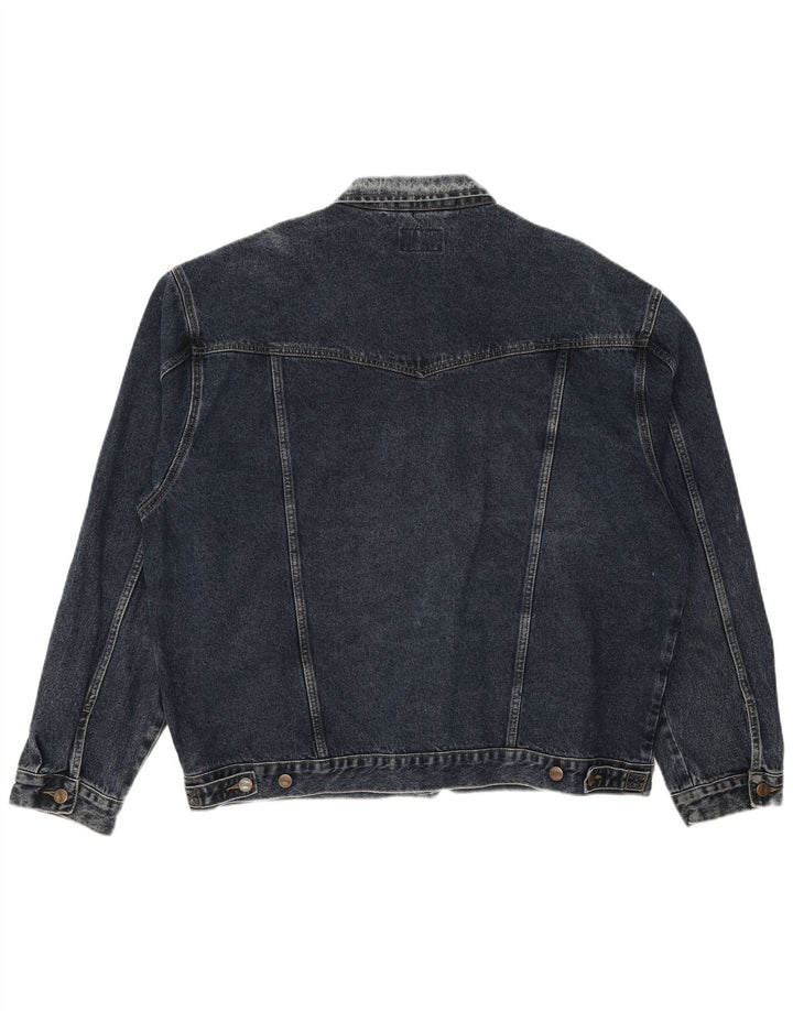 Jachetă de blugi pentru bărbați Wrangler UK 46 3XL, albastru bleumarin din bumbac clasic