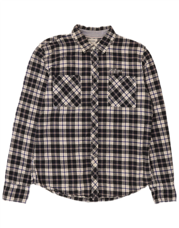 Cămașă de flanel pentru bărbați Tommy Hilfiger, bumbac cu carouri albastre mari