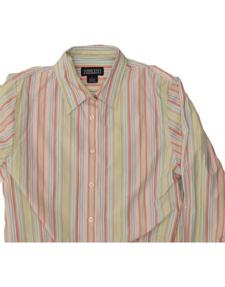 LANDS END Womens Shirt US 8 Medium Multicoloured Striped Cotton Vintage Lands End and Second-Hand Lands End from Messina Hembry 