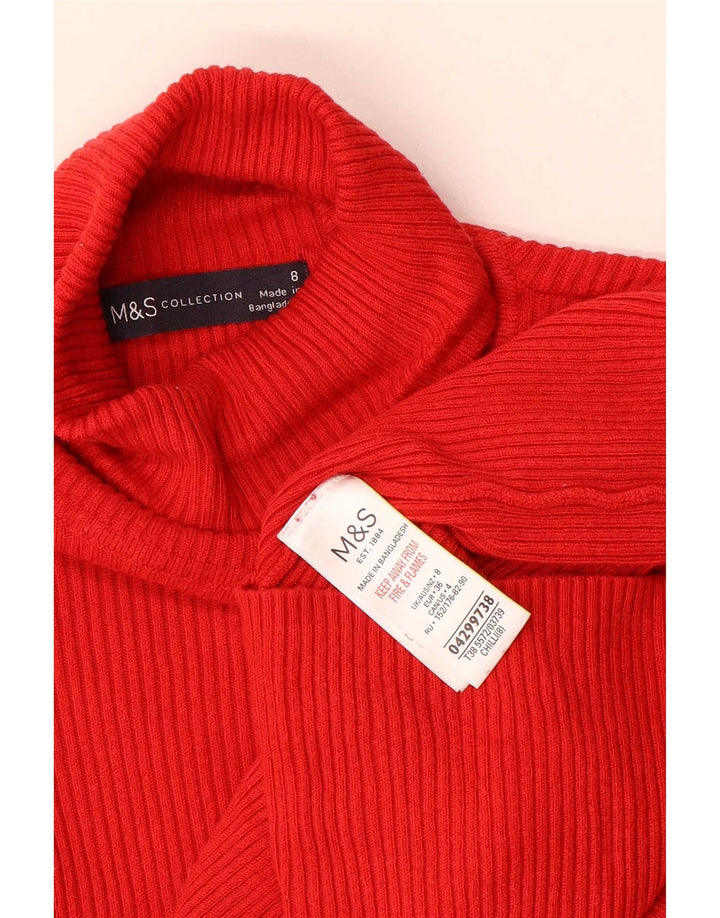 Marks & Spencer Top pentru femei cu mânecă lungă UK 8 Small Red Viscose