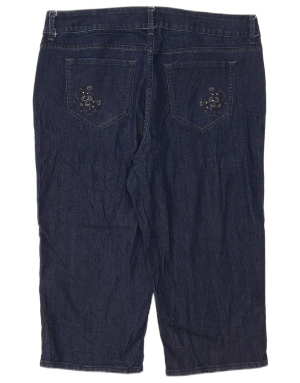 Blugi Capri Riders LEE pentru femei US 16 2XL W38 L19 Bumbac albastru