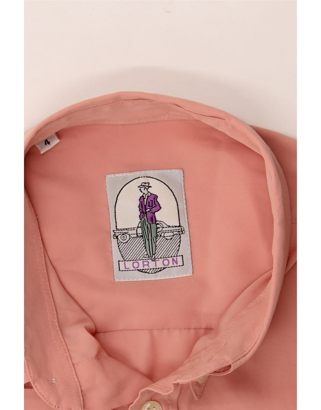 VINTAGE Mens Short Sleeve Shirt Large Pink Polyester Vintage Vintage and Second-Hand Vintage from Messina Hembry 