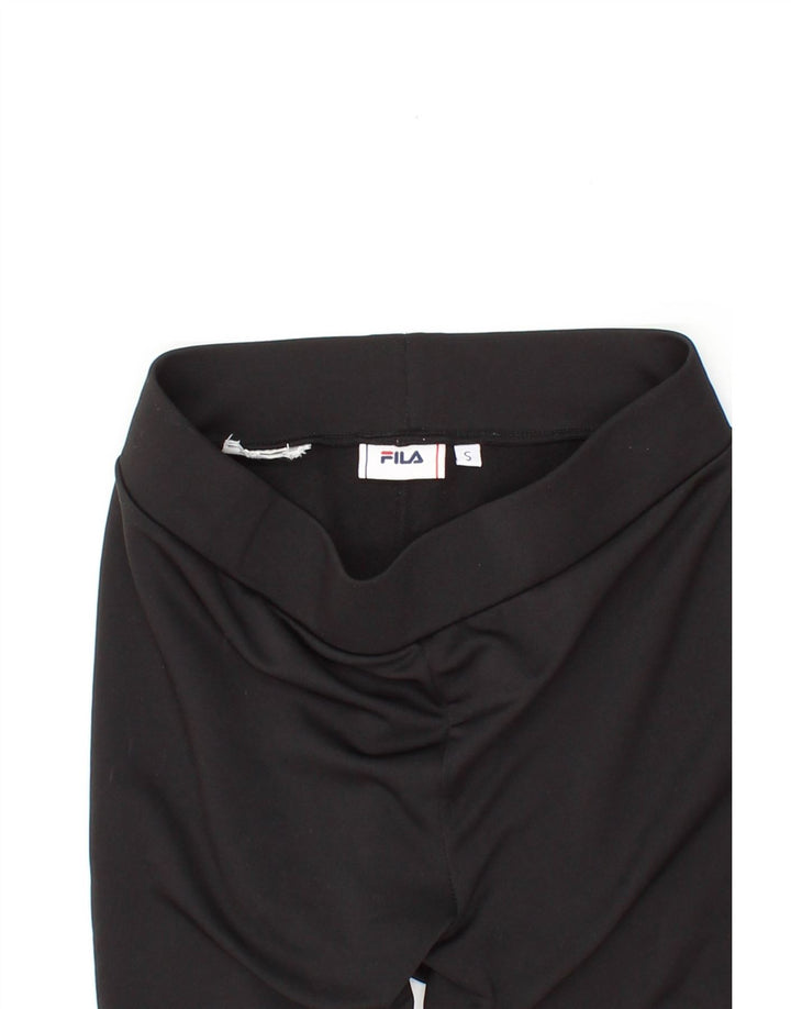 FILA Womens Graphic Leggings UK 8 Small Black Vintage Fila and Second-Hand Fila from Messina Hembry 