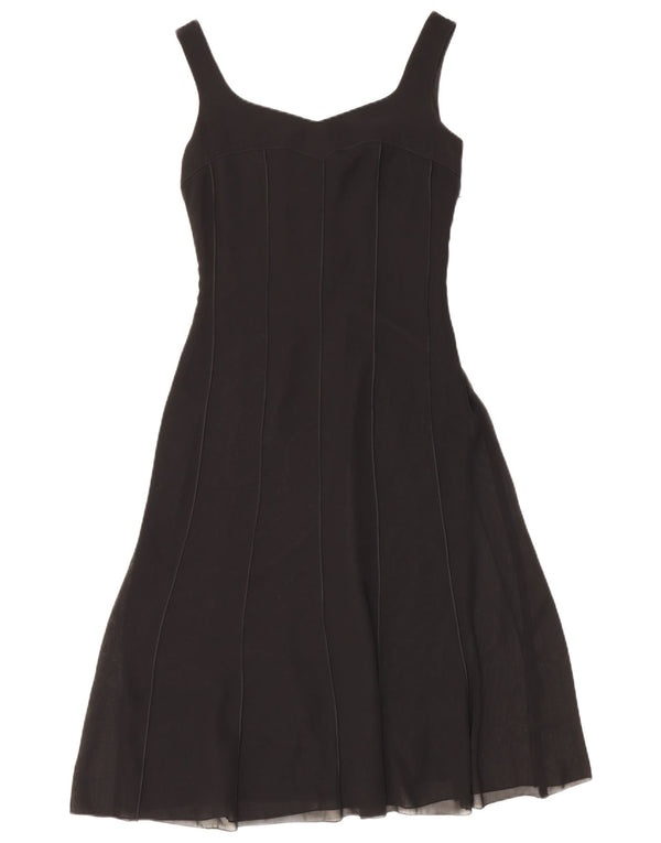 Dream Womens Seara fara maneci A-Line Rochie UK 8 Poliester negru mic