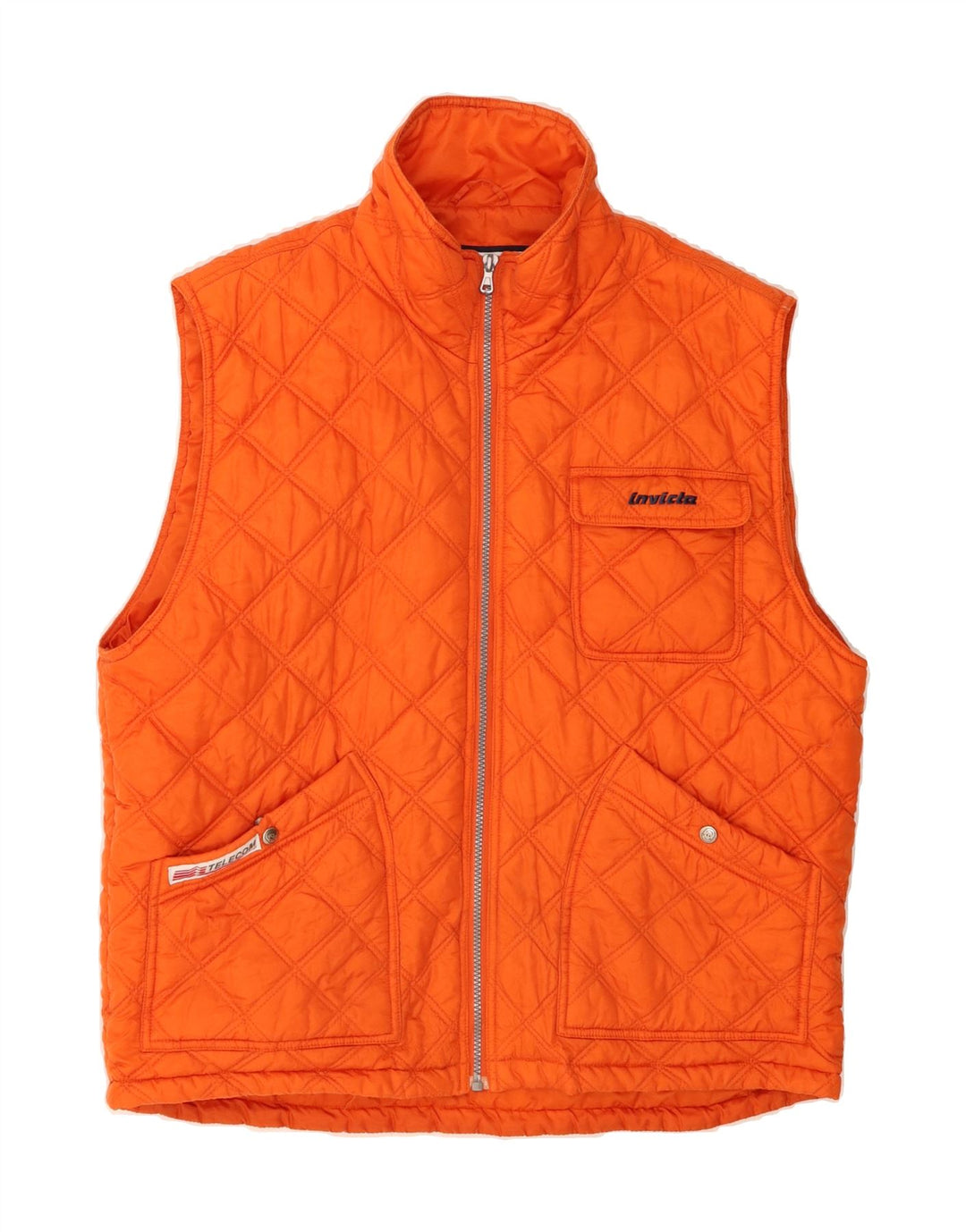 INVICTA Womens Quilted Gilet UK 18 XL Orange Vintage Invicta and Second-Hand Invicta from Messina Hembry 