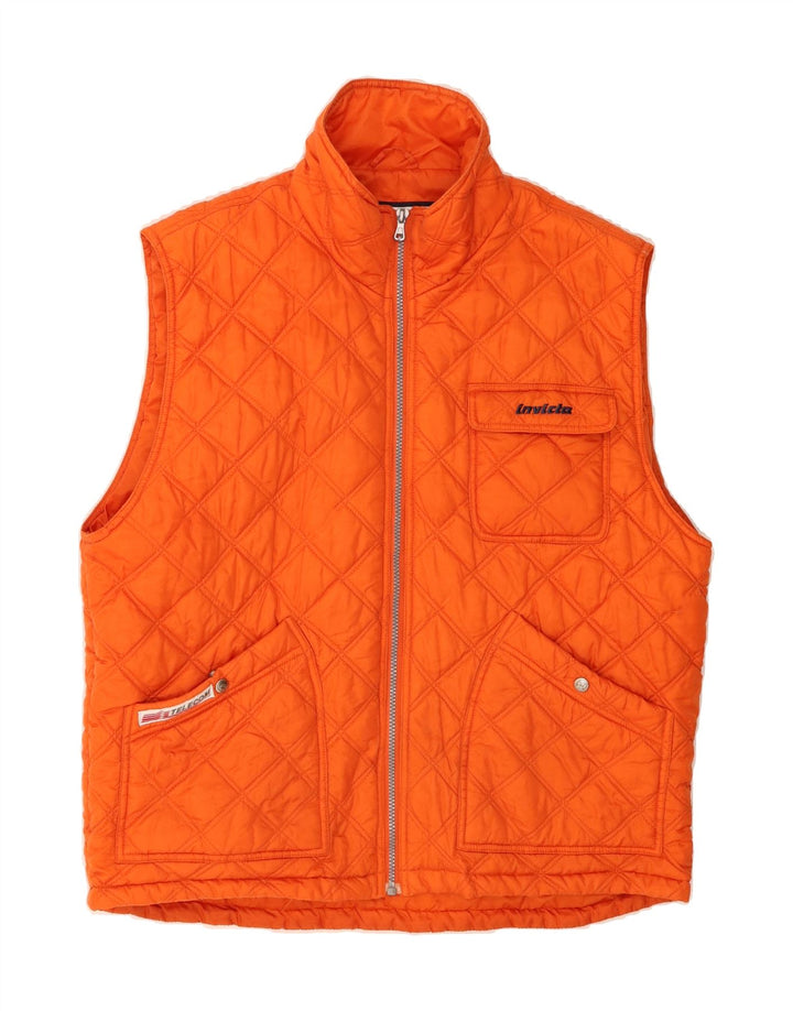 INVICTA Womens Quilted Gilet UK 18 XL Orange Vintage Invicta and Second-Hand Invicta from Messina Hembry 