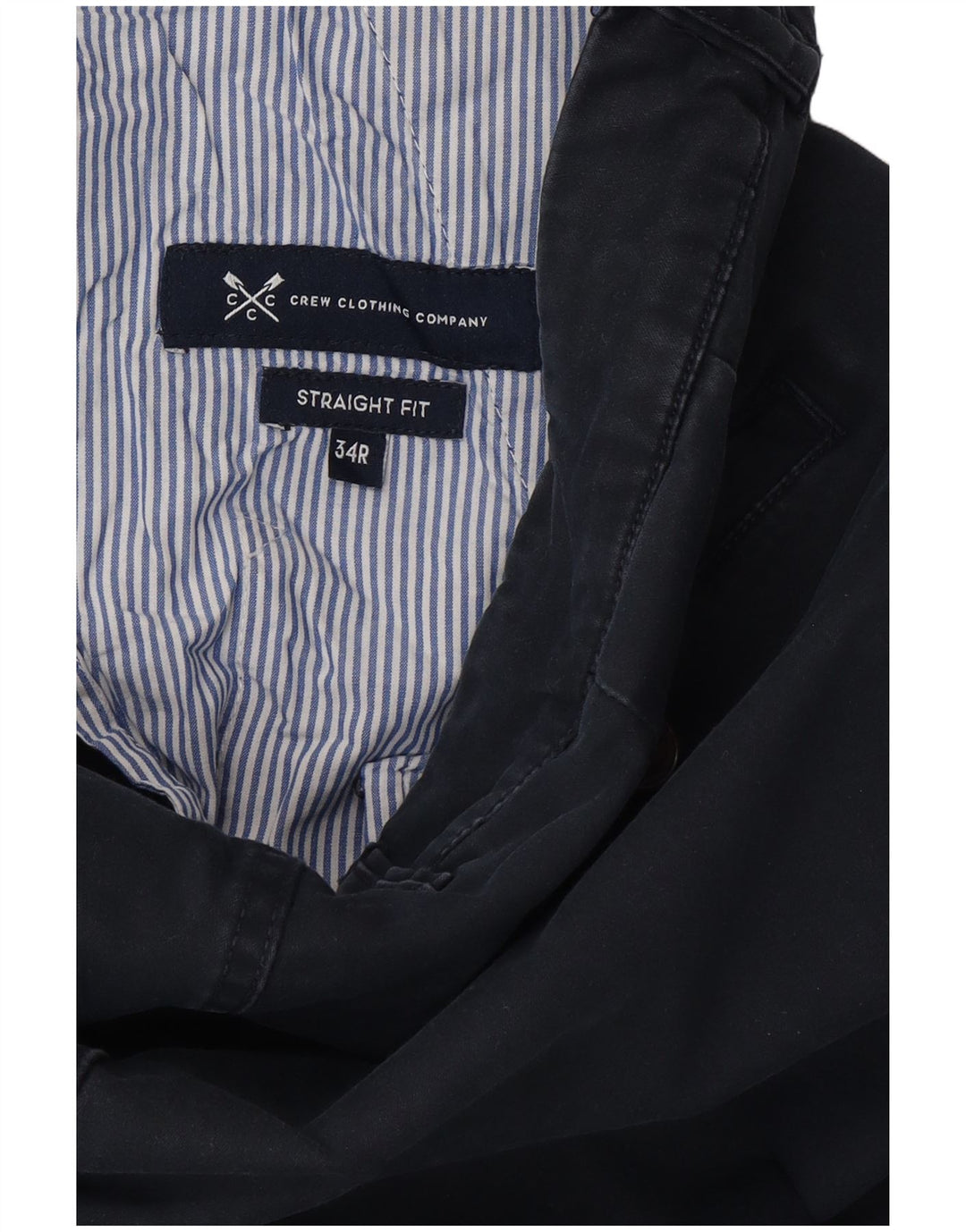 CREW CLOTHING Pantaloni chino drepți pentru bărbați L34 L32 bleumarin