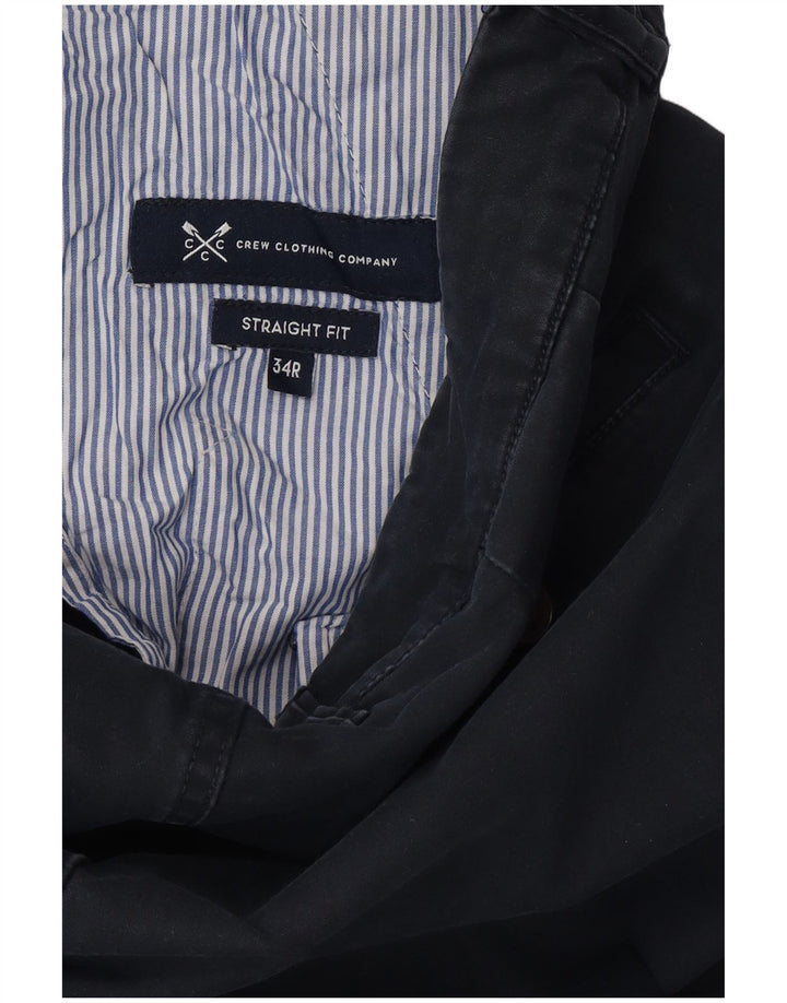 CREW CLOTHING Pantaloni chino drepți pentru bărbați L34 L32 bleumarin