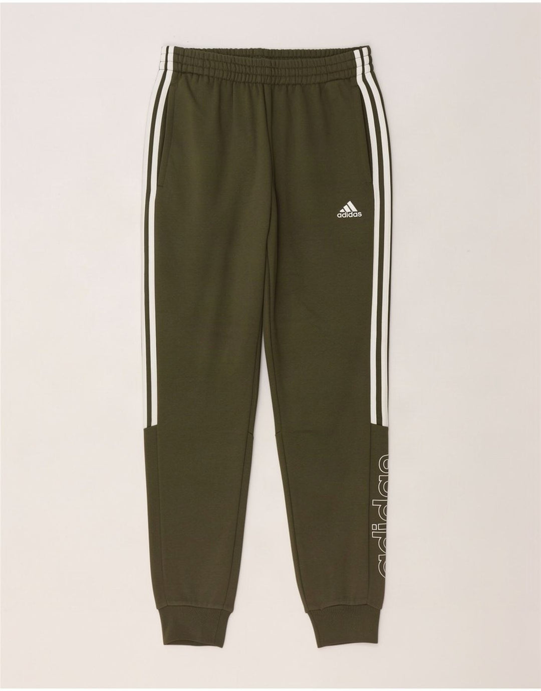 Pantaloni de trening cu grafic pentru bărbați Adidas Pantaloni de jogging, bumbac mediu kaki