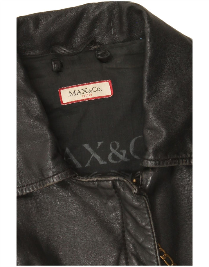 Jachetă de piele pentru femei Max & Co. UK 12, gri mediu