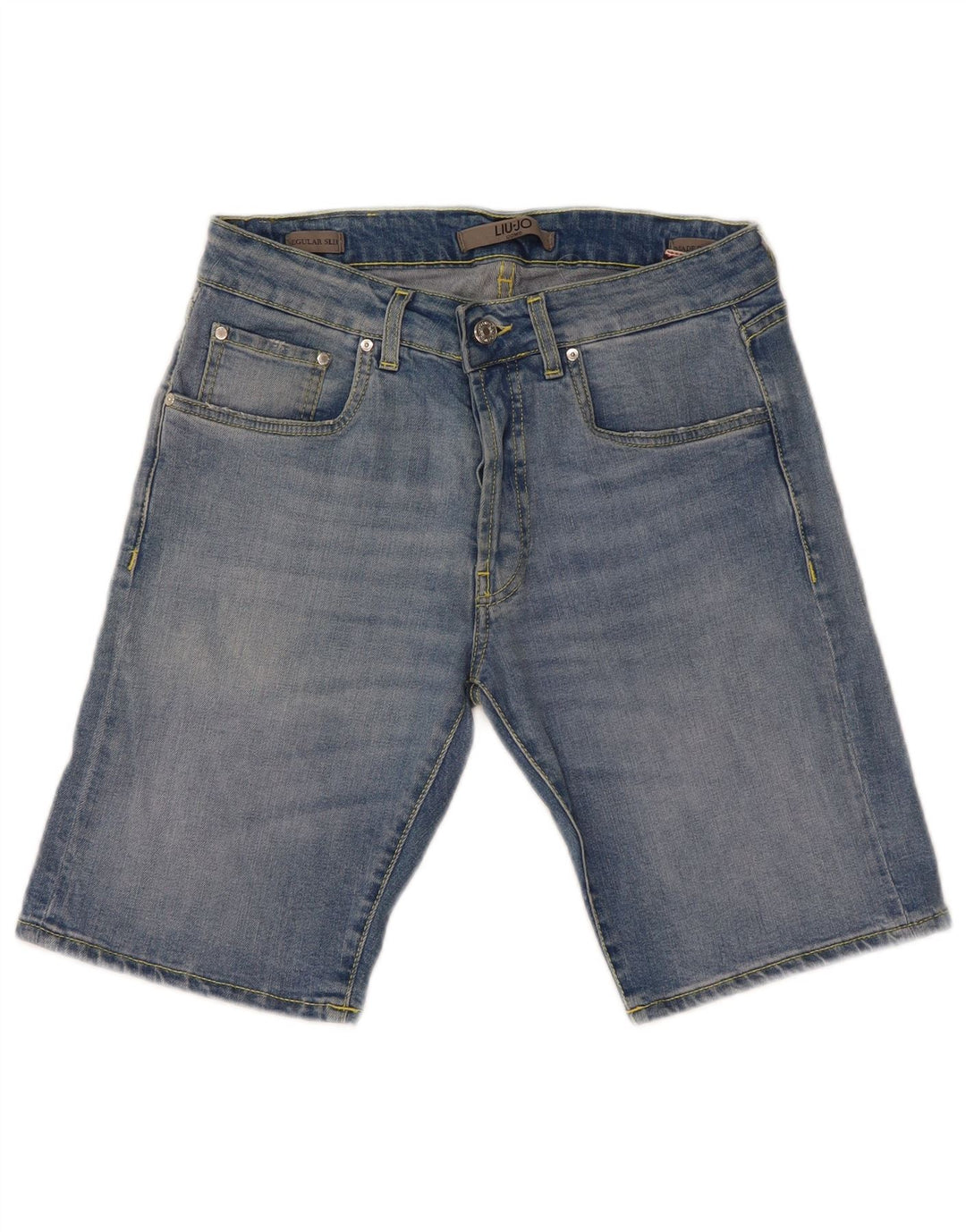 Liu Jo Pantaloni scurți de denim subțiri obișnuiți pentru bărbați W32, bumbac albastru mediu