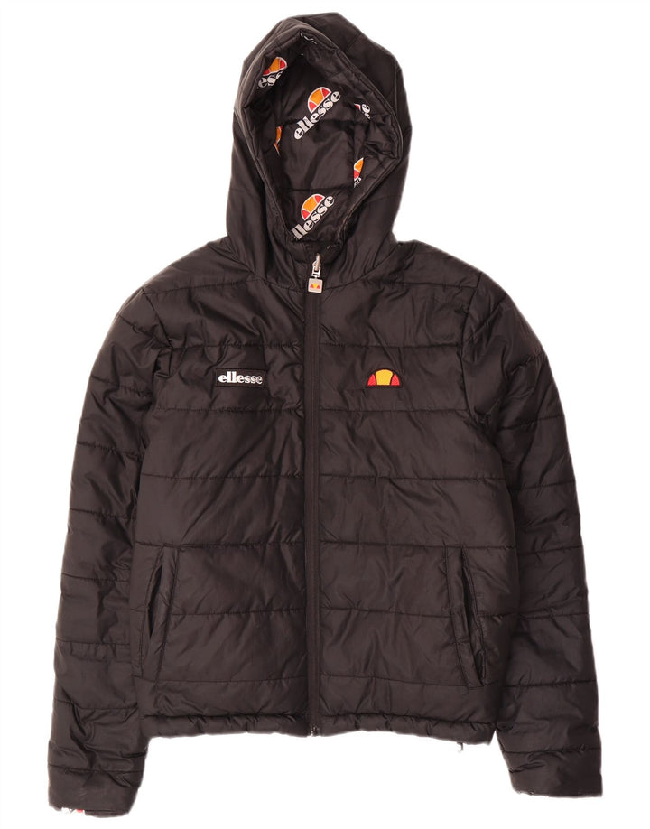 Jachetă căptușită reversibilă cu glugă supradimensionată pentru femei Ellesse UK 8 Small Black