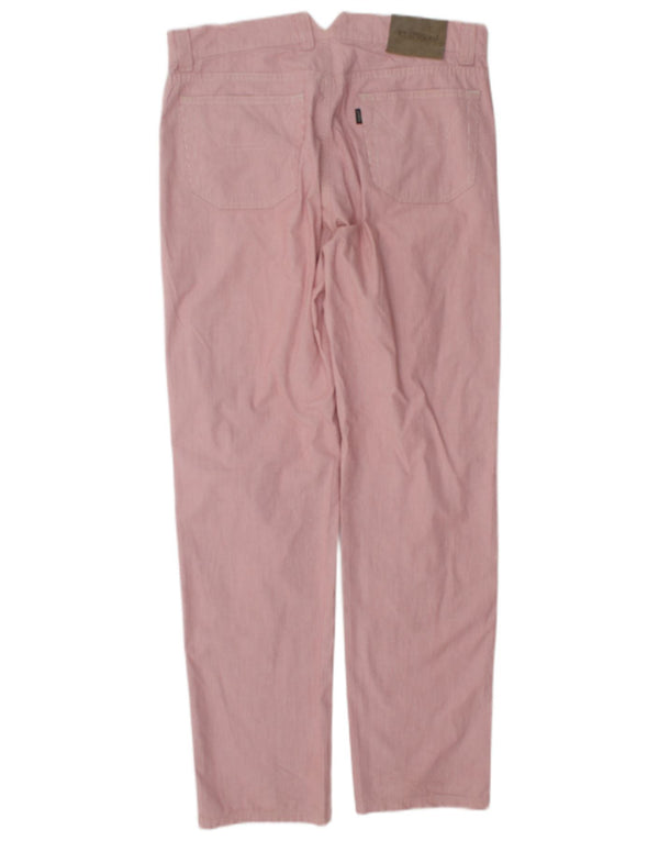 Jeckerson Womens Slim Casual Trousers W32 L30 Pink Pinstripe Cotton