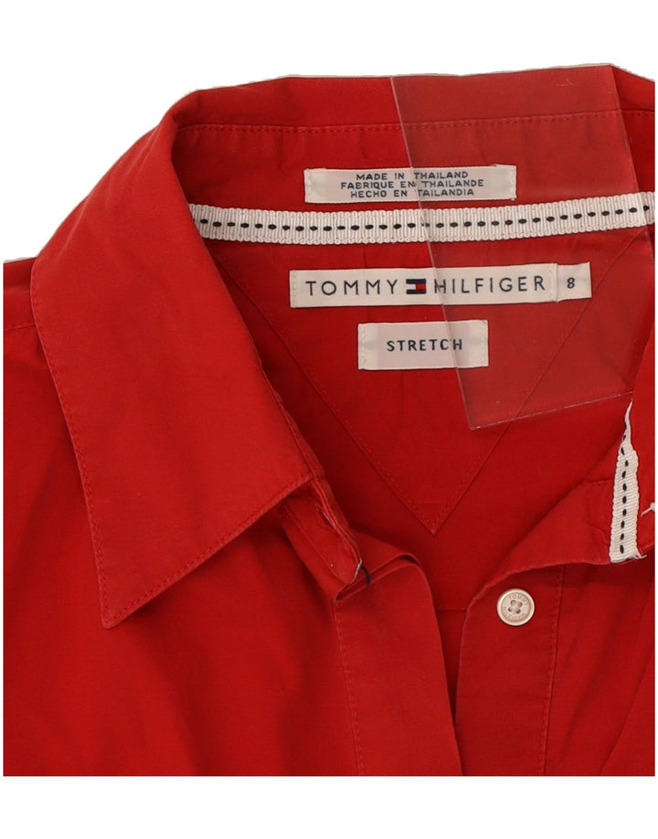 TOMMY HILFIGER Womens 3/4 Sleeve Shirt Blouse US 8 Medium Red Vintage Tommy Hilfiger and Second-Hand Tommy Hilfiger from Messina Hembry 