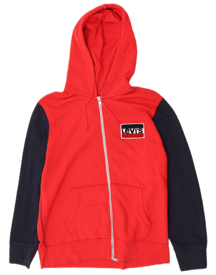 Pulover Levi's pentru bărbați, cu fermoar, bumbac color bloc, roșu mare