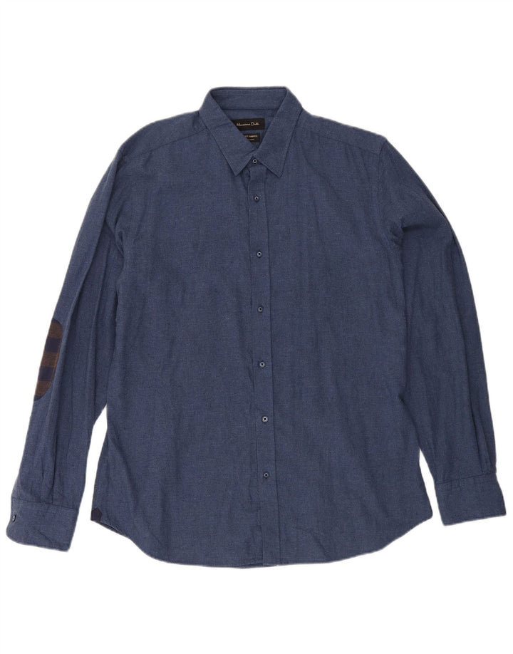 Cămașă Massimo Dutti pentru bărbați, mare, bleumarin, bumbac