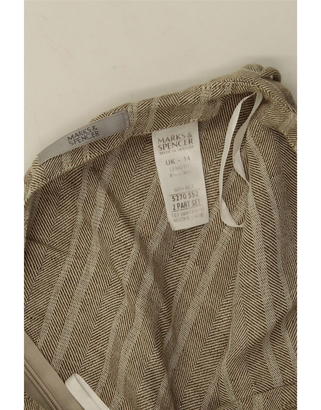 Fusta Maxi pentru femei Marks & Spencer UK 14 Large W32 Grey Herringbone Bumbac