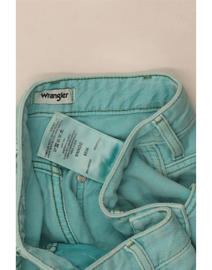Pantaloni scurți din denim WRANGLER pentru femei W28 bumbac turcoaz mediu