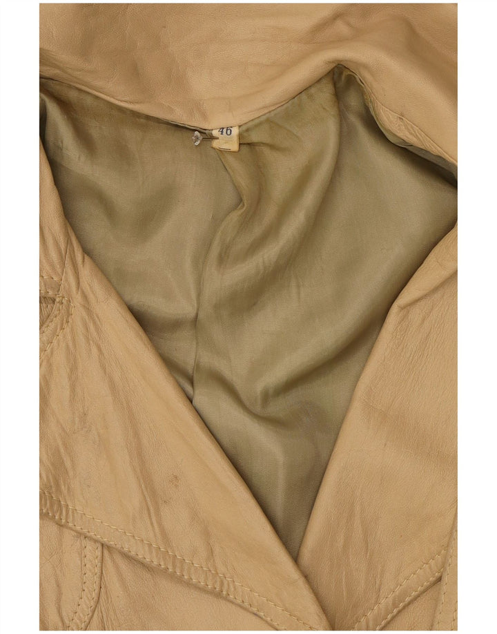 Geacă de piele vintage pentru femei IT 46 Large Beige
