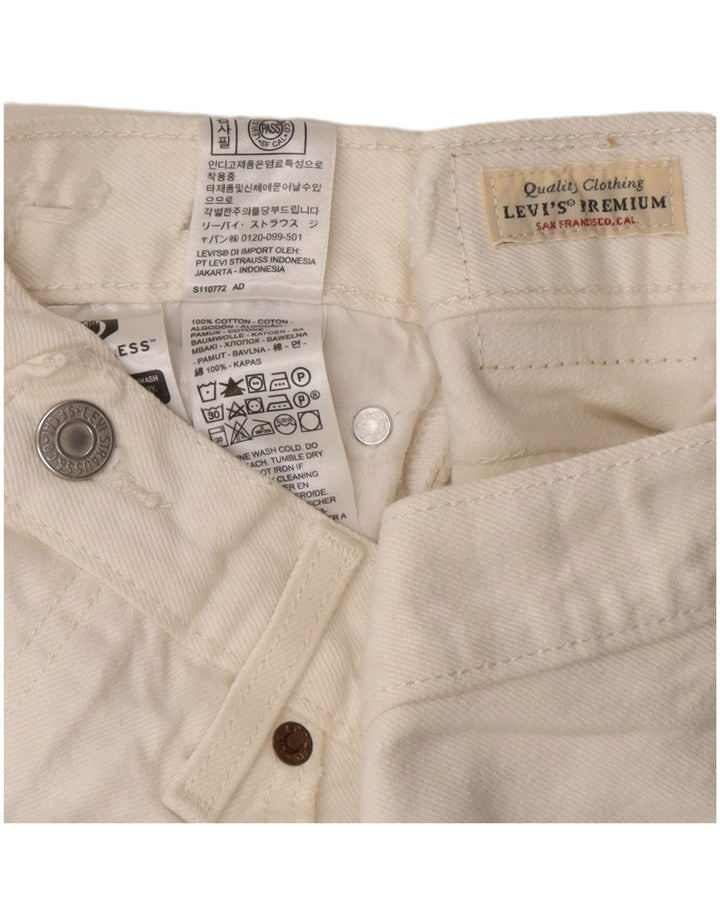 Pantaloni scurți Levi's 501, cu talie înaltă, din denim învechit, W30, alb mediu