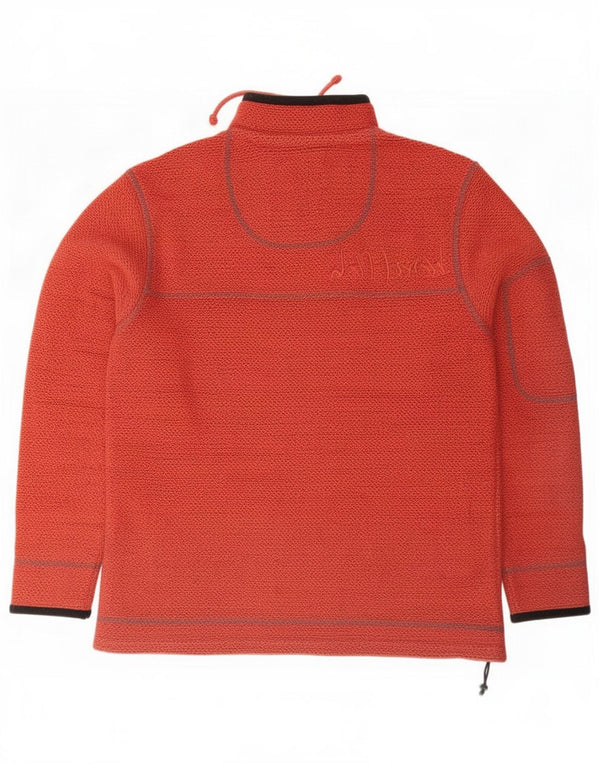 Weird Fish Mens Zip Neck Sweatshirt Jumper Large Red Flecked Cotton