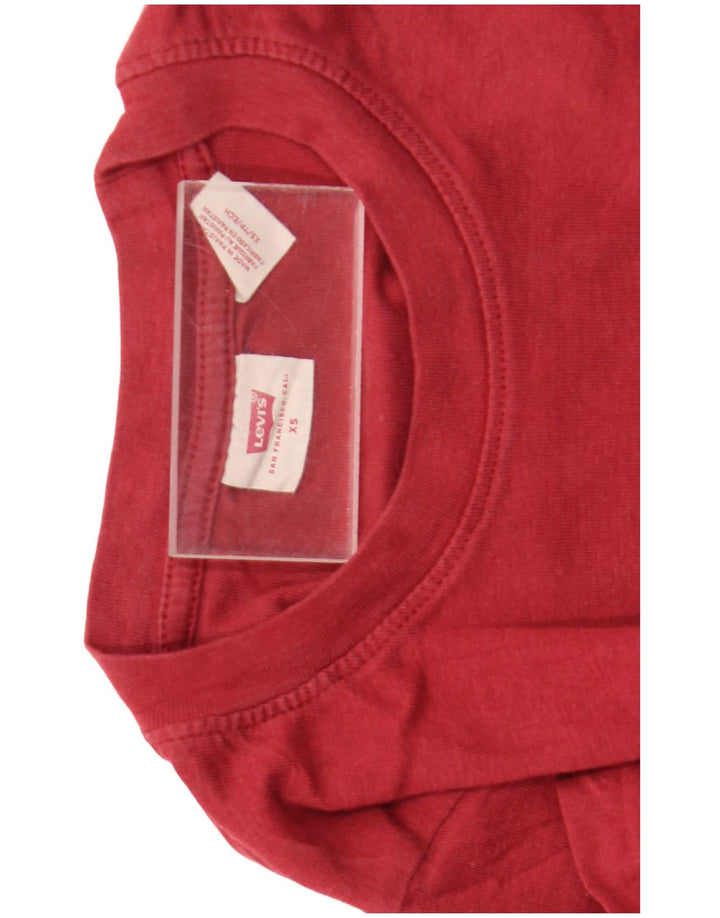 Crop Top pentru femei Levi's cu mânecă lungă UK 4 XS Roșu
